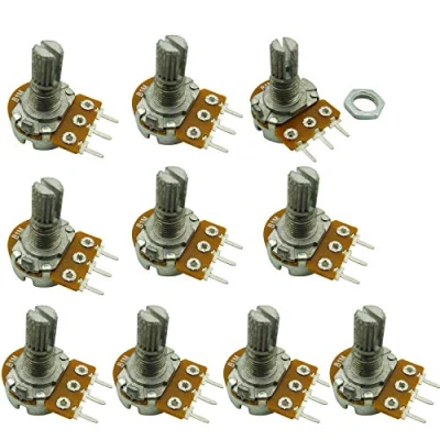 Immagine di Aihasd 10pz B1M 1M Ohm Regolazione Singolo lineare Rotary Taper potenziometro Albero 15 mm
