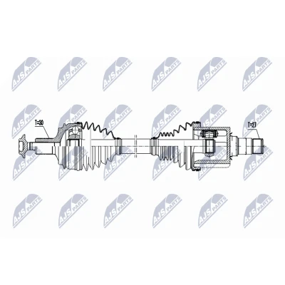 Immagine di NTY NPW ME 063 Albero motore / Semiasse Assale anteriore Dx 555 Trasmissione automatica MERCEDES BENZ: Classe C T modell