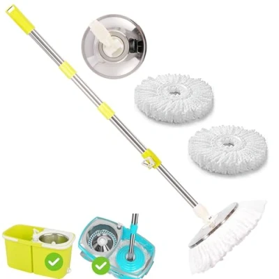 Immagine di ARSUK Maniglia per mop con testine la pulizia del pavimento Set Giunto girevole a 360 (Set di maniglie Lemon)