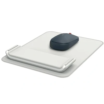 Immagine di Leitz Ergo Tappetino per Mouse con Poggiapolsi Regolabile in 2 Impostazioni di Altezza, 200 x 24 260 mm, Grigio Chiaro, 65170085