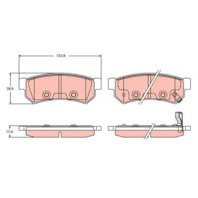 Immagine di TRW GDB2437 Kit pastiglie freno con segnalatore acustico usura