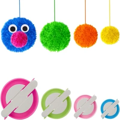 Immagine di Pom Maker 4 Taglie pompon Fluff sfera Weaver ago fai da te in kit di attrezzi lavoro a maglia lana per (4)