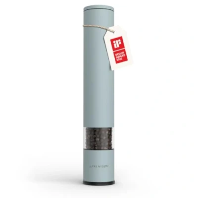 Immagine di LARS NYSØM Macina sale e pepe manuale grande (28,8 cm) con in ceramica regolabile da grossolana a fine I Design spezie (Sky Blue)
