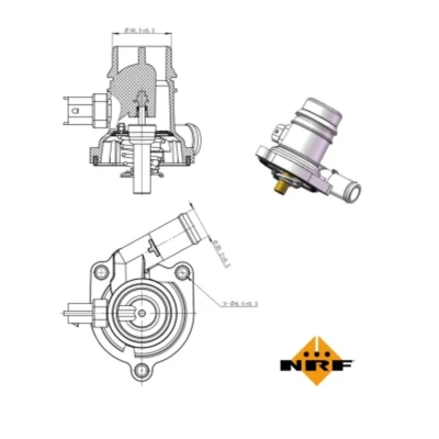 Immagine di NRF 725025 Termostato motore 103 con anello tenuta alloggiamento OPEL: Corsa D Hatchback, Meriva B, Zafira C Tourer, CHEVROLET: Cruze Sedan, Trax