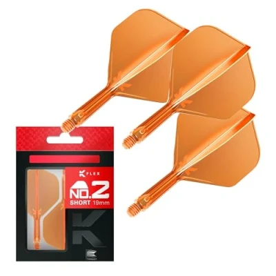 Immagine di Target Darts K Flex Integrated Dart Flight And Shaft, N. 2 Arancione (Corto) Confezione da 3 2, Kflex, voli per Freccette di precisione in 1 e Stelo