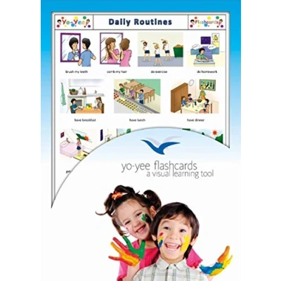 Immagine di Yo Yee Flashcards Schede illustrate in Inglese Daily Routines per l&#039;insegnamento della Lingua e favorire l’apprendimento linguistico