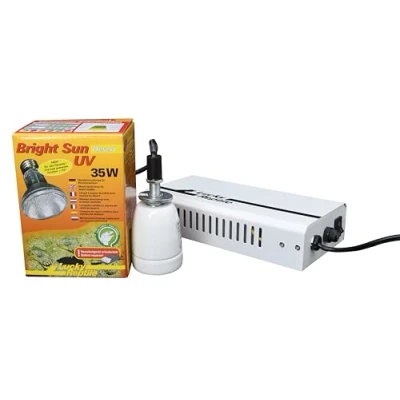 Immagine di Lucky Reptile Bright UV Jungle Lampada a vapori Metallici 70 W per portalampada E27 da terrario con Spettro di Luce Diurna Termica Raggi UVA e UVB Rettili Tropicali