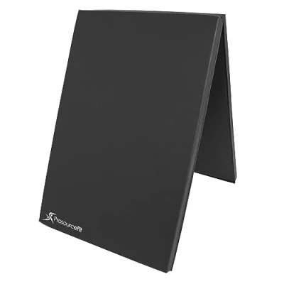 Immagine di ProsourceFit Bi Fold Folding Thick Exercise Mat 6’x2’ with Carrying Handles for MMA, Gymnastics Core Workouts, Black