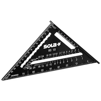 Immagine di SOLA RS 18 5 in 1 angolo di arresto cm Robusto falegnameria alluminio con scala metrica multifunzione: righello, arresto, obliquo, goniometro
