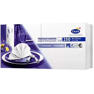 Immagine di Duni Tovagliolo, Carta, Bianco, 33cm