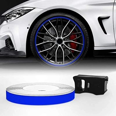Immagine di 4R Quattroerre.it 10345 Wheel Trim Strisce Adesive Rifrangenti con Applicatore per Cerchi Moto, Blu, 7 mm x 6 mt