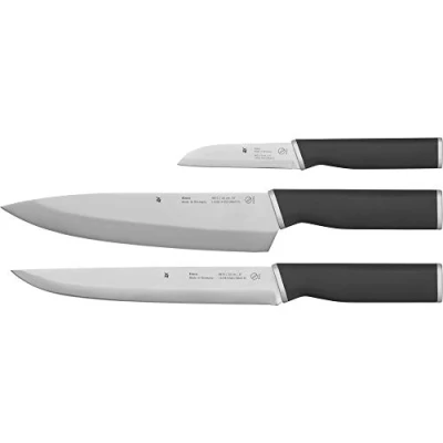 Immagine di WMF Value Set Coltelli da Cucina, 3 Pezzi, Coltello Carne, Verdura, Chef, Tecnologia Performance Cut, Design Ergonomico, Acciaio Inox e Plastica, Made in Germany
