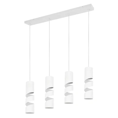 Immagine di Trio Lighting Lampada A sospensione Stream, bianca, lunghezza 80 cm 4 luci in metallo GU10