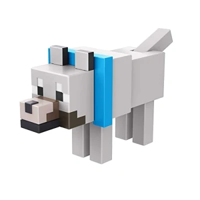 Immagine di ​Minecraft Lupo Action Figure con 1 pezzo per costruire un portale e accessorio, da collezione, Giocattolo Bambini 6+ Anni, HFC30