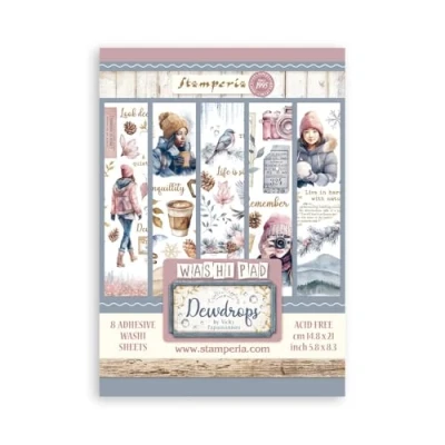 Immagine di Stamperia Washi Pad per scrapbooking, albums, card making, bullet journalling and more traslucent easy to cut, acid free, Perfect for Hobbies, Crafts, Gifting (Dewdrops) (A5) (8 fogli)
