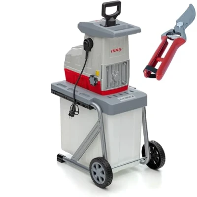 Immagine di IKRA biotrituratore elettrica ILH 3000 A, silenziosa e robusta, 3000W, spessore dei rami fino a 44mm, incl. cesoie
