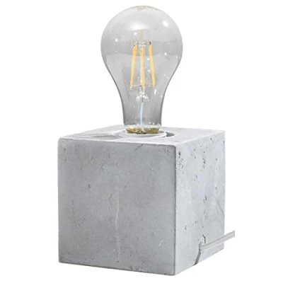 Immagine di SOLLUX lighting ARIZ Lampada da Scrivania in Cemento Plafoniera con 1 Sorgente Luminosa E27 Lampadine Non Incluse Illuminazione Moderna per Interni Soggiorno 10x10x10 cm