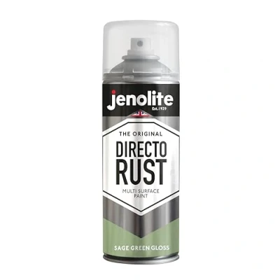 Immagine di JENOLITE Directorust Vernice Aerosol Lucida VERDE SALVIA spray multisuperficie Per l&#039;uso su legno, metallo, plastica, ceramica e superfici arrugginite 400ml RAL7494C