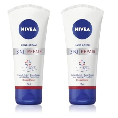 Immagine di Nivea Crema mani riparazione mani, confezione da 2 (2 x 75 ml)