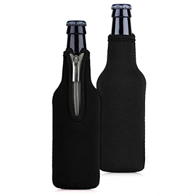 Immagine di kwmobile 2x Bottiglia 330ml Cooler Sleeve per Bottiglie Birre e Altre Bevande Realizzato in Neoprene nero Isolante