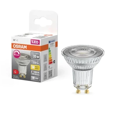Immagine di OSRAM 4058075797550 LED (monocolore) ERP G (A G) GU10 Riflettore 3.4 W = 35 Bianco caldo (Ø x A) 50 mm 1 pz.