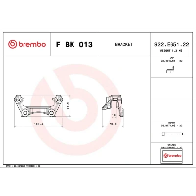 Immagine di BREMBO F BK 013 Kit supporto pinza freno
