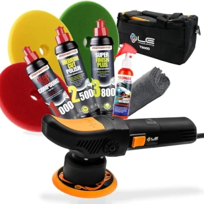 Immagine di Garage Freaks Set lucidatrice per auto, T2000 V3, orbitale, lucidatura Menzerna, pastiglie lucidanti garage, guarnizione Sonax PROFILINE 550 g/m²