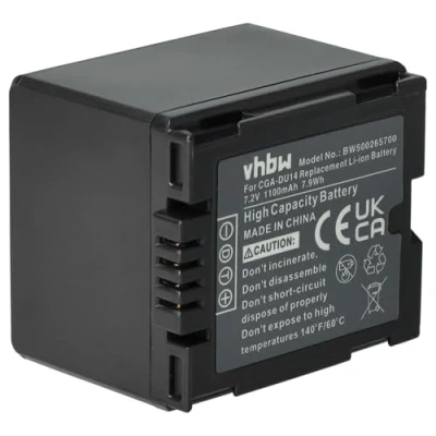 Immagine di Batteria 1100mAh (7.2V) adatta per PANASONIC NV GS10 / GS17 GS17EG, ecc, sostituisce CGA DU07 DU12 DU21 CGR DU06 VW VBD070