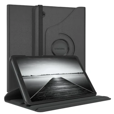 Immagine di EAZY Case Custodia per tablet Samsung Galaxy Tab A9 Cover protettiva 8,7 pollici Smart Rotation stare in piedi Flip 360 girevole con funzione di supporto, similpelle Nero