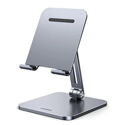 Immagine di UGREEN Supporto Tablet da Tavolo, Porta Regolabile, Cellulare in Alluminio Compatibile con Galaxy Tab, iPad Mini/Air 6 5, iPhone 16 Plus, S24 Ultra e Altri 4 12.9&quot;, Grigio