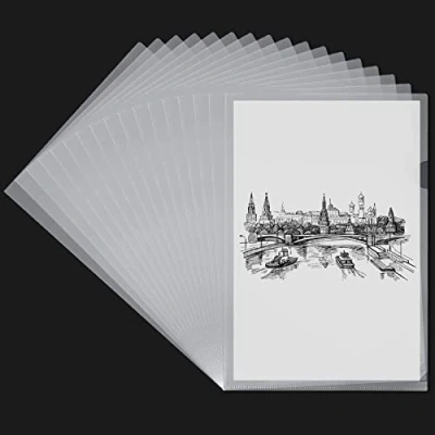 Immagine di MIVIDE 90 Pezzi Cartelline Plastica Trasparente A4, 31 x 22 cm in Trasparenti Portadocumenti A4 per l&#039;organizzazione e l&#039;archiviazione di documenti