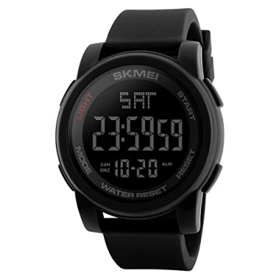 Immagine di SKMEI Orologio digitale da uomo e adolescenti con ampio display 50 resistente all&#039;acqua, cinturino in resina, cronometro, sveglia, conto alla rovescia, DG1257