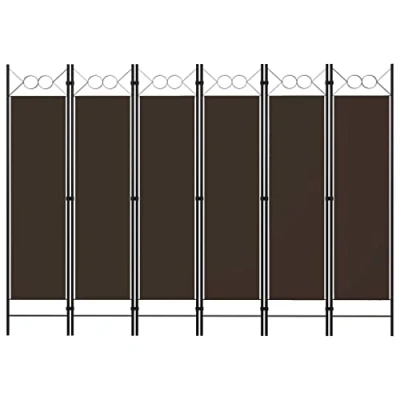 Immagine di vidaXL Paravento a 6 Pannelli Divisorio Separè Pannello Byobu Pieghevole Schermo Separatore Ambienti Interni Protezione Privacy Marrone 240x180 cm