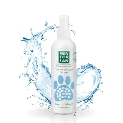 Immagine di MENFORSAN Acqua di Cologne Talco per Gatti 125 Ml, Profumo Molto Piacevole, Trasparente