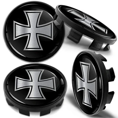 Immagine di Biomar Labs Compatibile con BMW Coprimozzi 68 mm 36136783536 Tappi Centro della Ruota per Cerchi in Lega Nero Argento CB 32