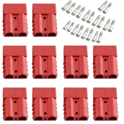 Immagine di Bohaner Anderson Connector 50 a 24 V/600 V Connettore sgancio rapido per batteria Modular Power Connectors Quick Plug Kit (rosso A)