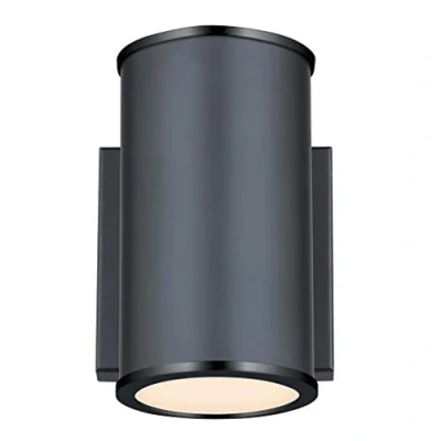 Immagine di Westinghouse Lighting 6581140 Apparecchiatura da parete esterno LED dimmerabile Marius a una luce, finitura nera opaca con vetro smerigliato