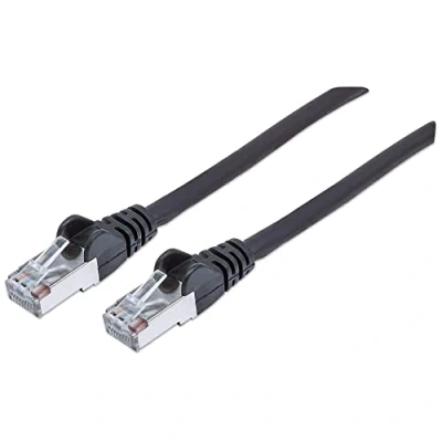 Immagine di Intellinet 735391 RJ45 cavo di rete, patch CAT 6 S/FTP 2.00 m Nero contatti connettore dorati 1 pz.
