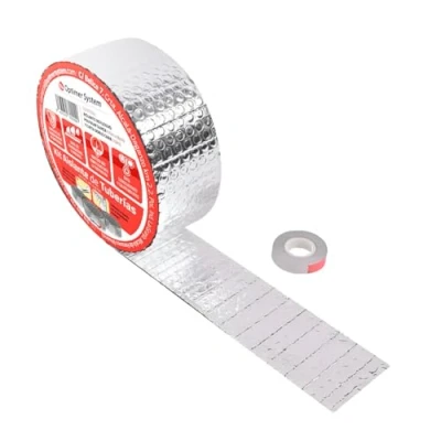 Immagine di nastro isolante termico in alluminio per tubi freddi/calore, con adesivo (10 m x 8 cm)