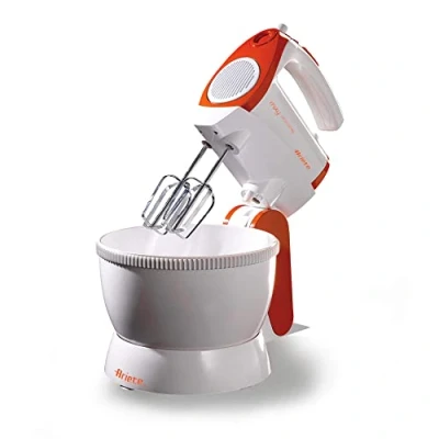 Immagine di Ariete 1565 Mixy Professional Sbattitore elettrico con ciotola rotante 5 velocità 2 set di fruste in Acciaio Inox 2,4 L 300 Watt Arancione
