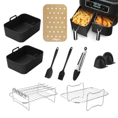 Immagine di Accessori Friggitrice ad Aria, 9 Pezzi Ninja Aria per AF400EU AF300EU Double Stack XL SL400EU, Carta Forno