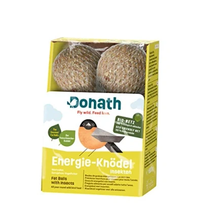 Immagine di Donath gnocco energetico con insetti per cince buongustai, in rete BIO 100g l’uno pregiato cibo uccelli selvatici adatto tutto l’anno dalla nostra manifattura nel sud della Germania