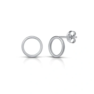 Immagine di Amberta Orecchini Minimal da Donna In Argento Sterling 925: Cerchio Aperto