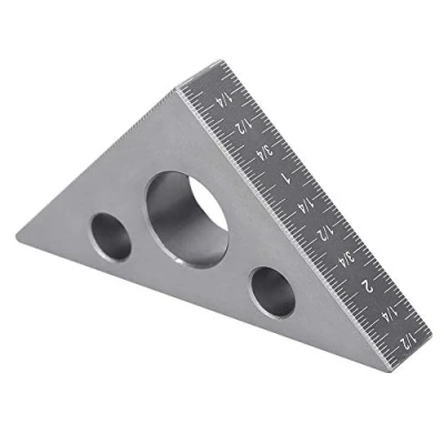 Immagine di Righello Triangolare Angolare In Lega Di Alluminio 45/90 Gradi 3,7 X 2,7 0,6 Pollici Calibro Ad Angolo Retto Smerigliato Strumento Per La Lavorazione Del Legno Con Lettura Chiara