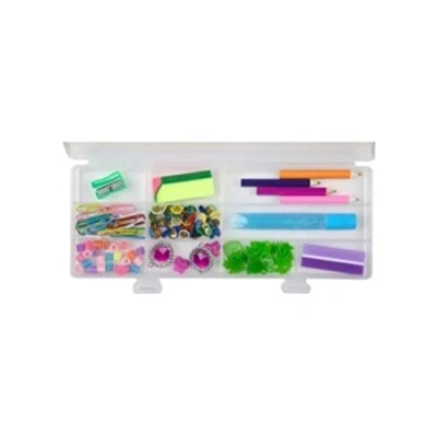 Immagine di Iris Ohyama Scatola Portaoggetti in Plastica Trasparente/Organizzatore Fai Da Te 10 Scomparti Estraibili Clear Case CC 270 26,4 x 10,8 2,2 cm