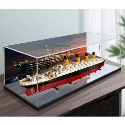 Immagine di Caikbms Vetrina Acrilico Compatibile con Modello Lego 10294 Titanic, Scatola Trasparente Antipolvere (Solo Visualizzazione) B,3mm