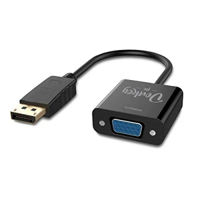 Immagine di Donkey pc Adattatore DisplayPort a VGA, 1080p 60Hz di video con connettori dorati. Convertitore DP maschio VGA femmina per monitor. schermo 1920x1200