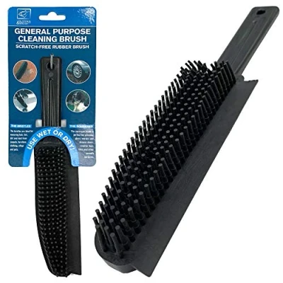 Immagine di Spazzola professionale 2 in 1 per pulizia manuale con setole gomma antigraffio Ideale la rimozione dei peli di animali da tappeti e tessuti The Dustpan and Brush Store