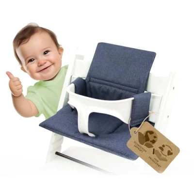 Immagine di BAMBINIWELT by Rafael K. Set di cuscini ricambio per seggiolino, compatibile con STOKKE Tripp Trapp seggiolone OrG. MELATO (Melange Org)