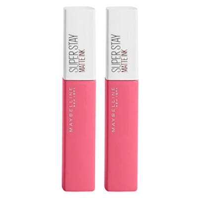 Immagine di Maybelline New York SuperStay Matte Ink Tinta Labbra Risultato Coprente e Uniforme con Applicatore a Punta Colore 125 Inspirer Lunga Durata 16h 2 Rossetti